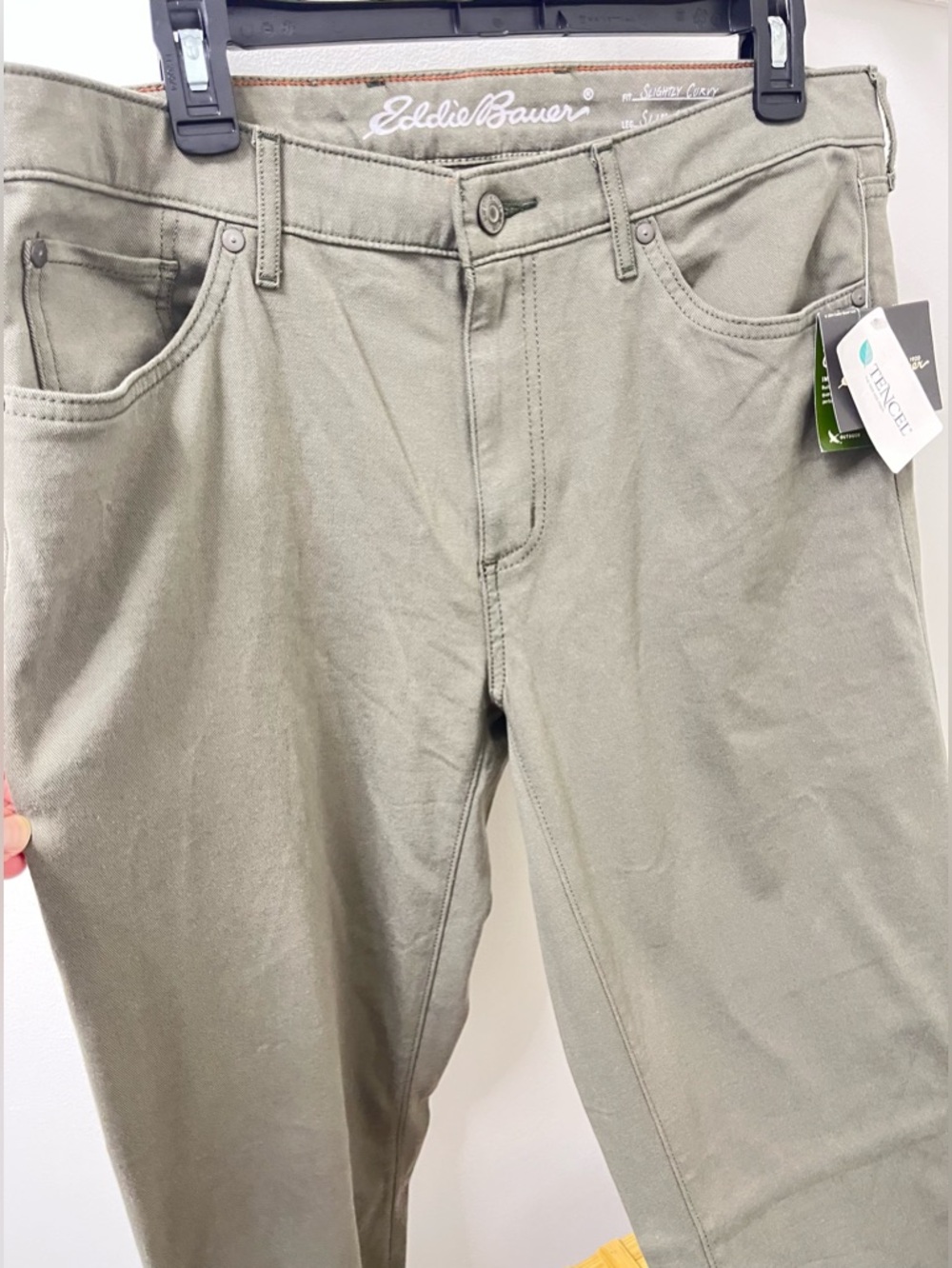 NWT Tall Eddie Bauer Adventure Straight Leg Pants with Soft Tencel in Sage Green